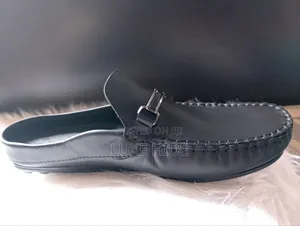 Black Patent Leather Men's Mules