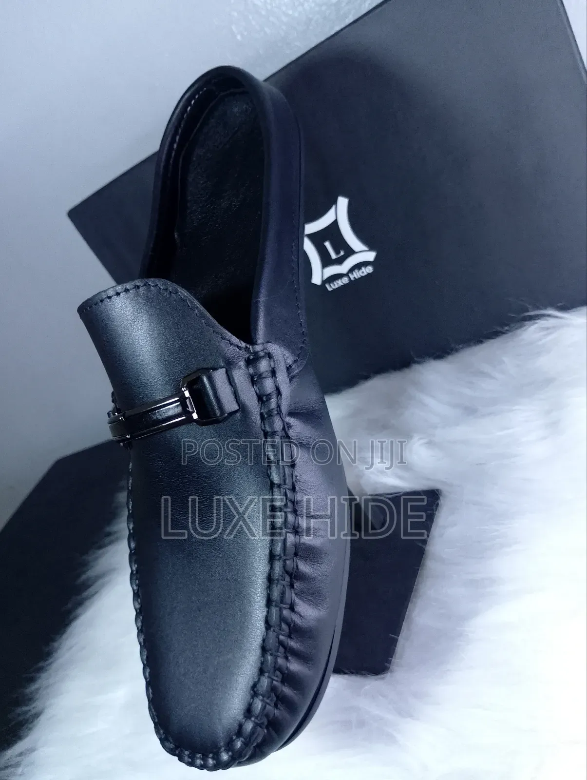 Black Patent Leather Men's Mules
