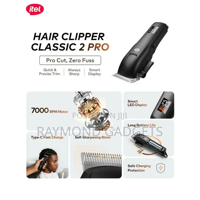 Itel Classic 2 Pro Hair Clipper – 2000mah, 240min Runtime Ihc-33pro