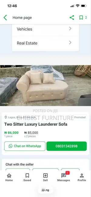 2 Seater Fabric Chairs Available