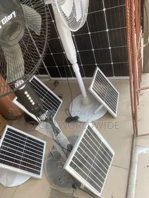 Solar Rechargeable Standing Fan With Solar Panel,