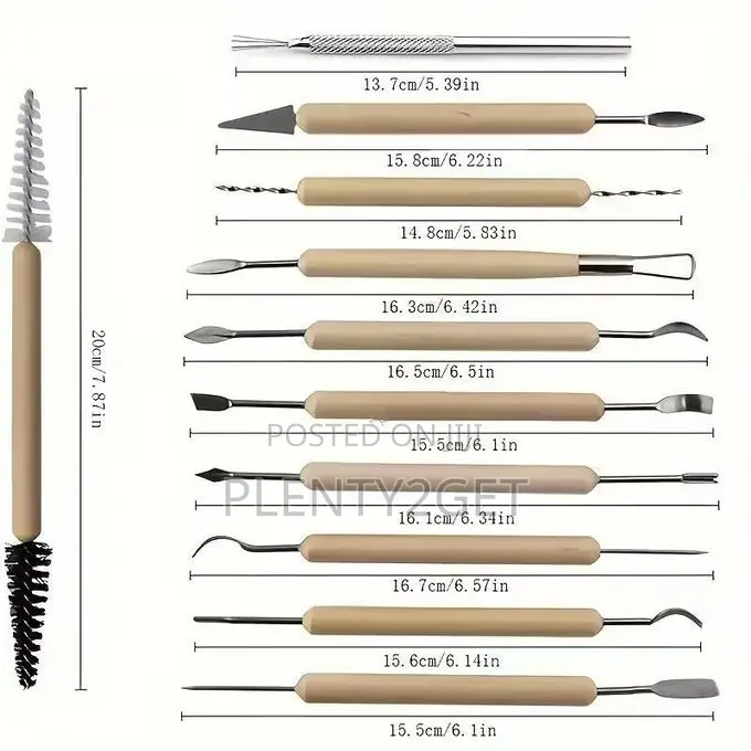 11pcs Ceramic Sculpting Tool Set, Double-Sided Polymer Clay Tools With