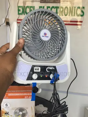 Portable Easy Power 4 in Rechargeable Solar Fan Wit Lithium Battery