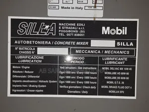 Db2500 Silla Self Loading Concrete Mixer (Made In Italy)