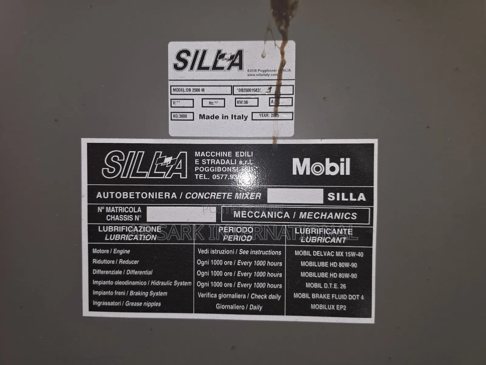 Db2500 Silla Self Loading Concrete Mixer (Made In Italy)