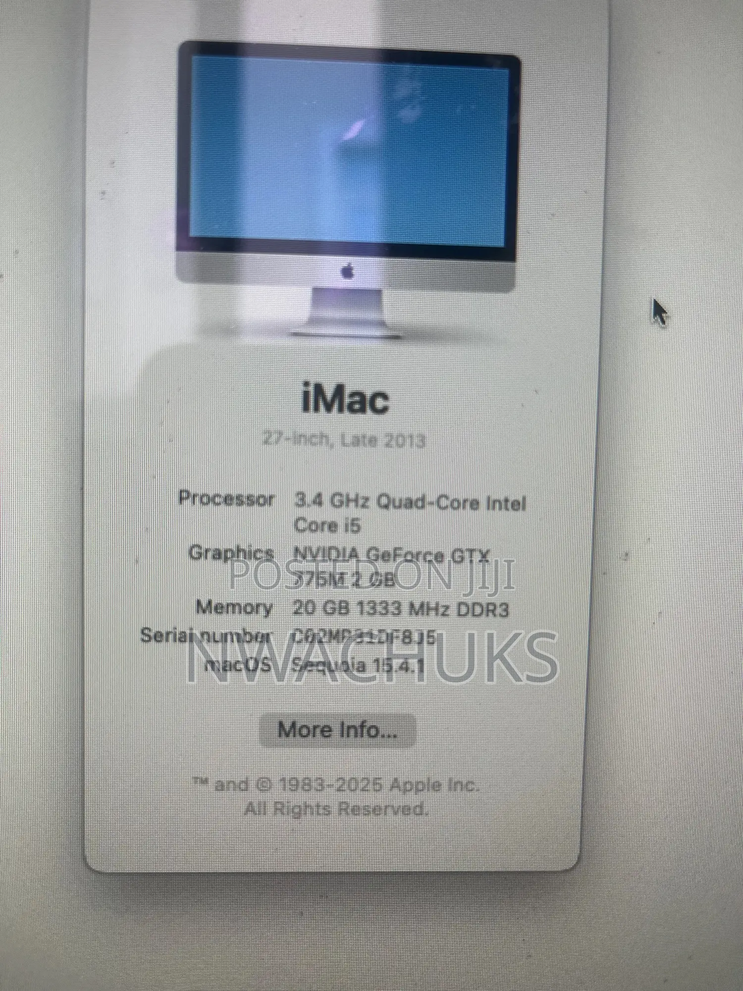 Desktop Computer Apple iMac 16GB Intel Core i5 HDD 1T