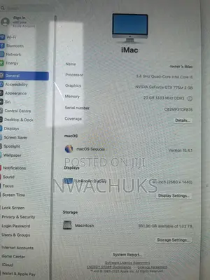 Desktop Computer Apple iMac 16GB Intel Core i5 HDD 1T