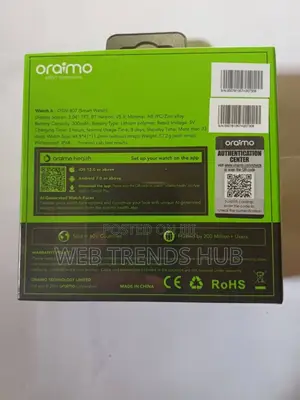 Oraimo Watch 6 2.04" Hd Screen Tft Ip68 Smart Watch + Free Extra Strap