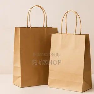 Brown Kraft Paper Bag With Twisted Handle