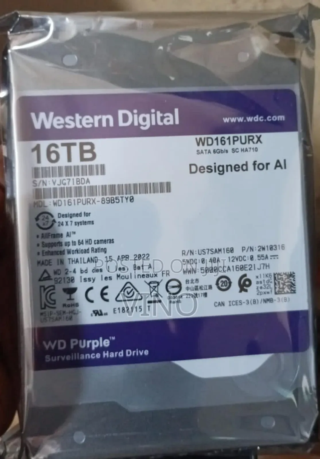Wd Western Digital HDD Desktop 16tb Internal