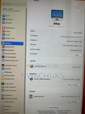 Desktop Computer Apple iMac 8GB Intel Core i5 HDD 1T