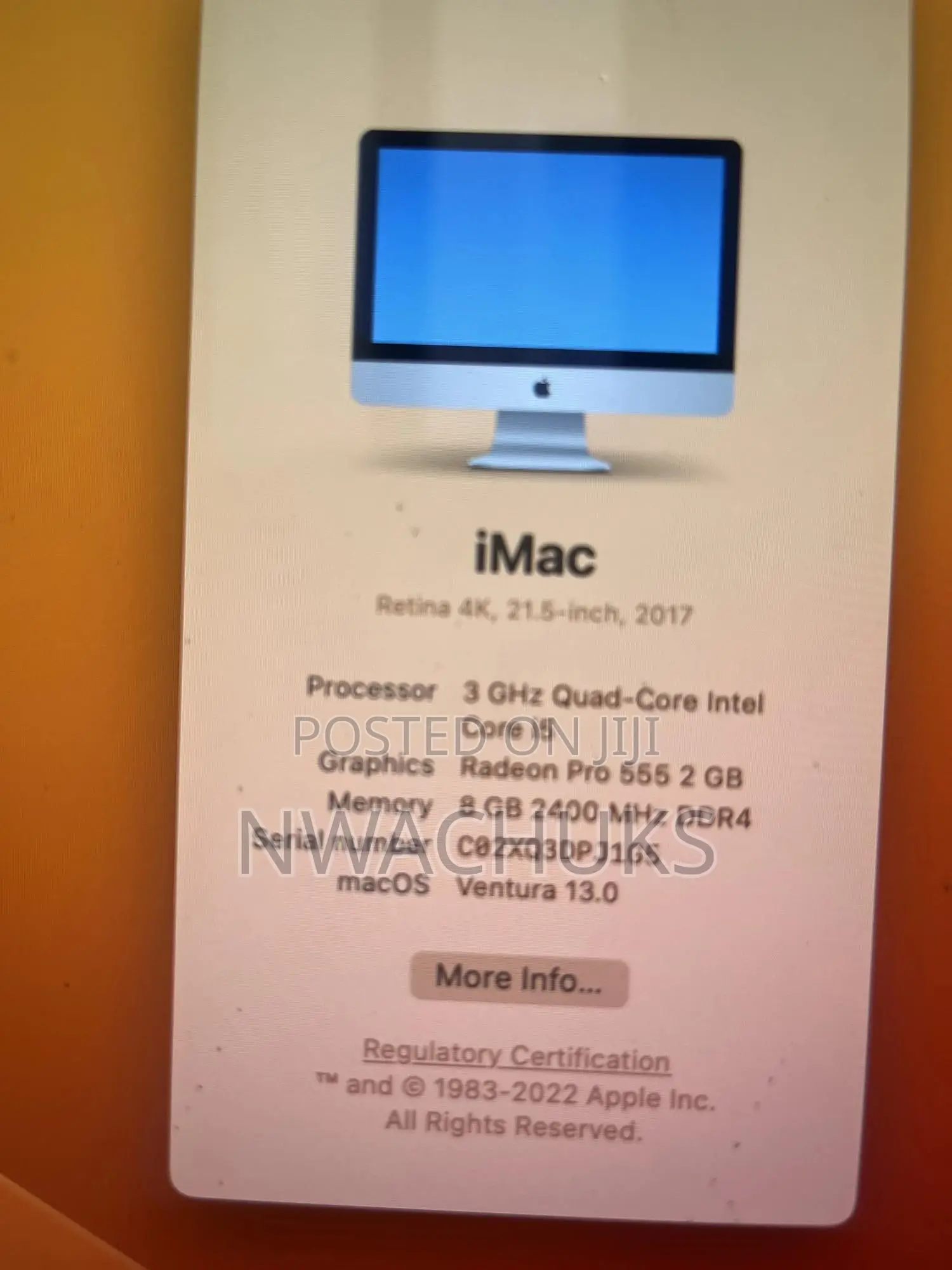 Desktop Computer Apple iMac 8GB Intel Core i5 HDD 1T