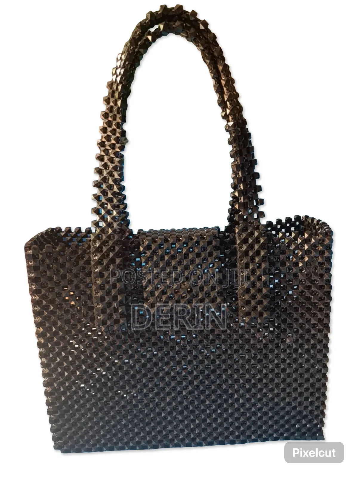 Big Black Beaded Bag