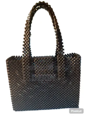 Big Black Beaded Bag