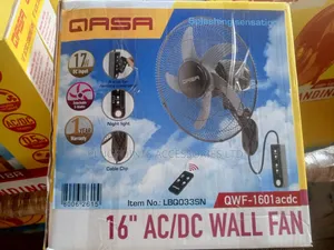 16" Qasa Ac/Dc Solar Electric Wall Fan