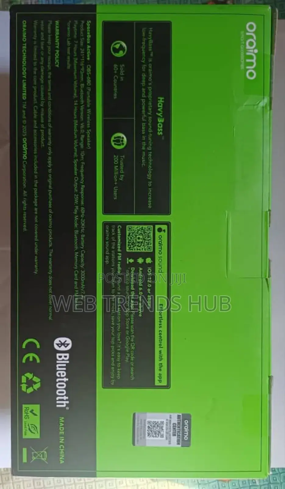 Oraimo 25w Spacebox Active (Obs-680) Extra Bass Bluetooth Speaker + Fm