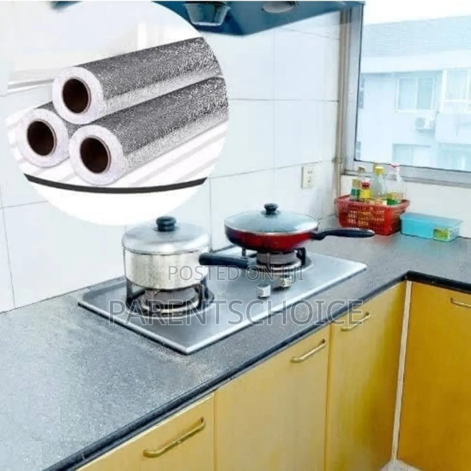 Self Adhesive Silver Kitchen Wallpaper Kitchen Sticker Waterproof-3pcs