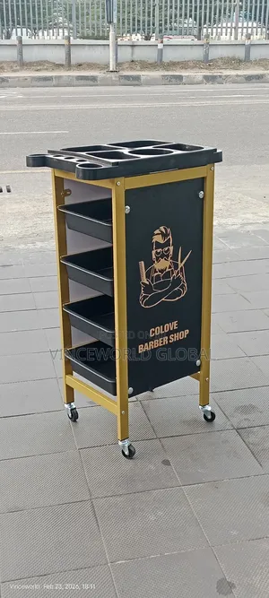 Salon Trolley With Hand Dryer Holder