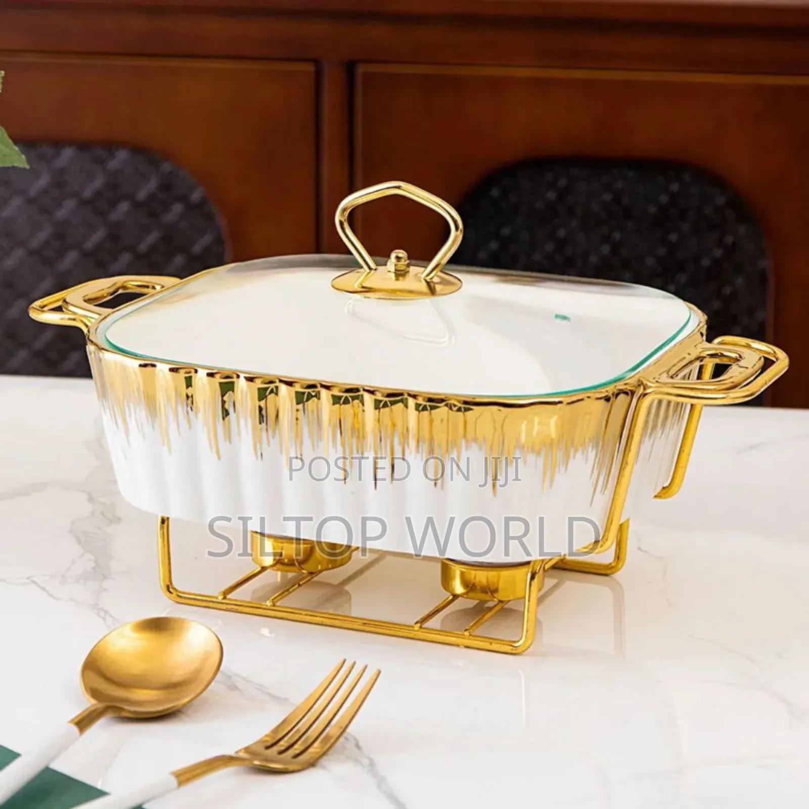 3pcs Luxury Ceramic Food Serving/Warmer Set