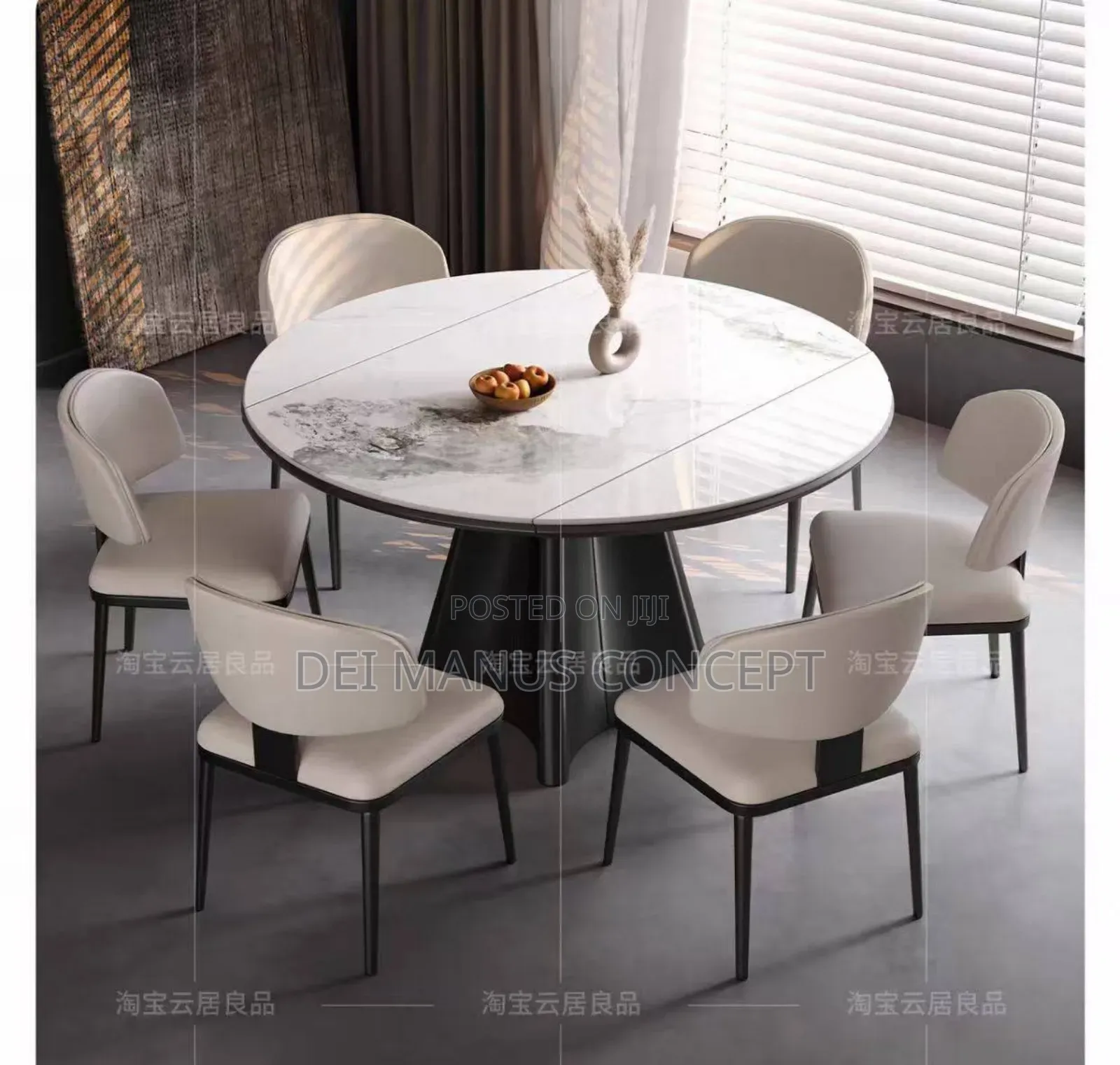 Round Marble Dinning Set