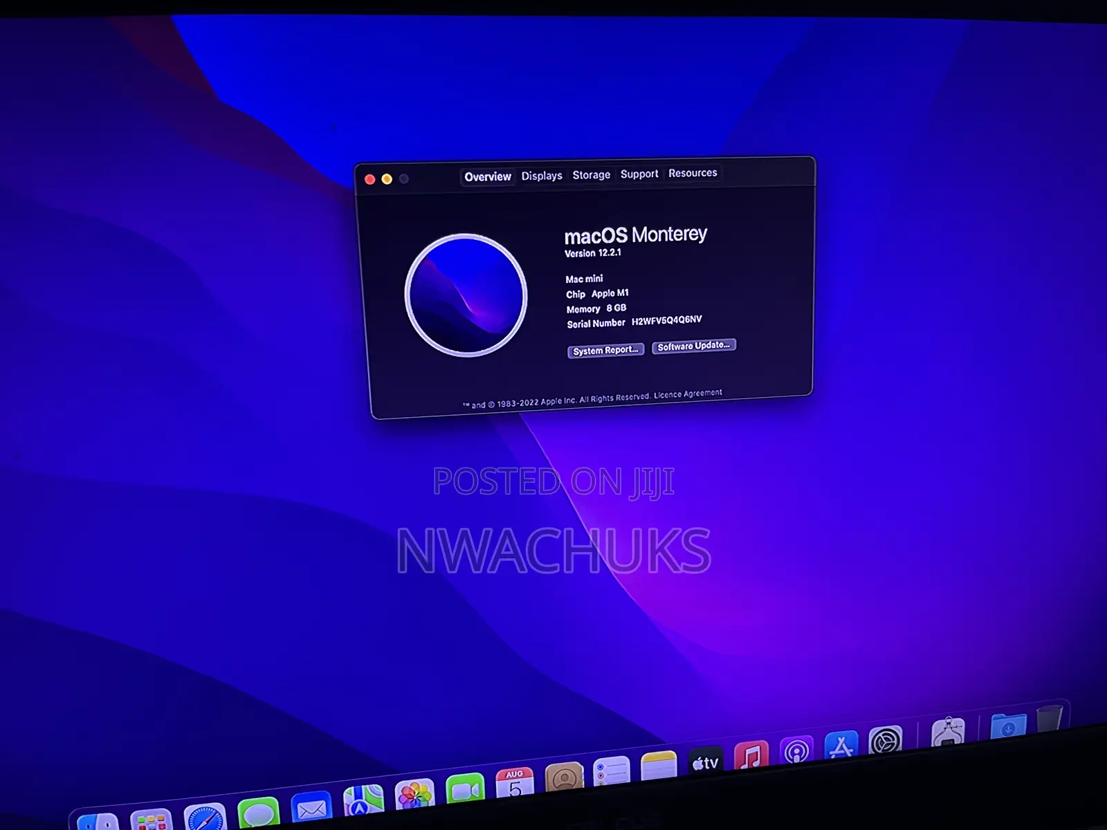 Desktop Computer Apple Mac Mini 8GB Intel SSD 256GB