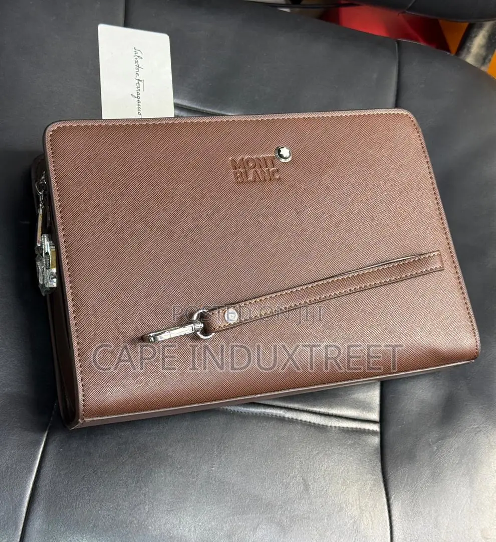 Classic Textured Leather Hand Clutch Bag