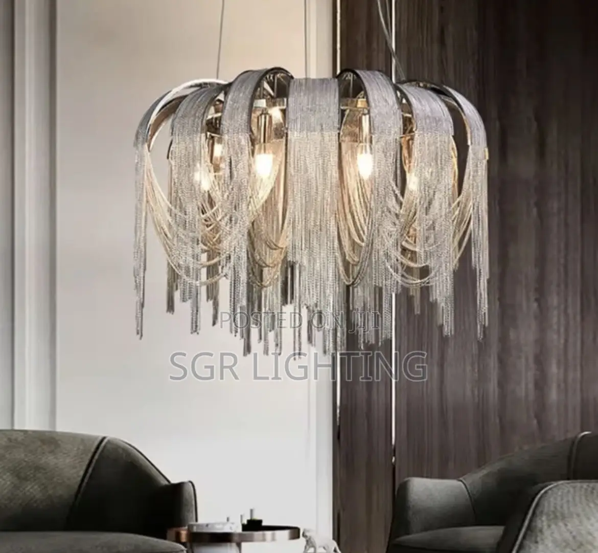 Modern Lustre Chrome Tassel Led Chandelier