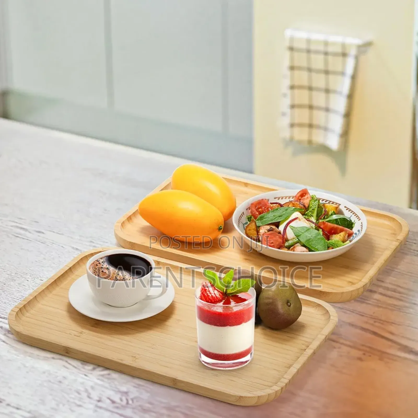 Bamboo Cheese Plate, Food Serving Saucer Wood Rectangular Platter