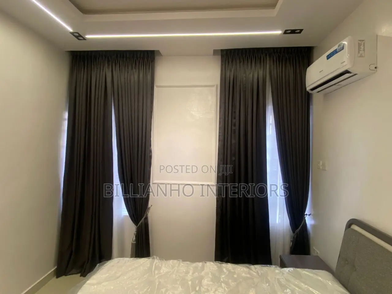 Dark Gray Turkish Curtain With 2 Pleat Design
