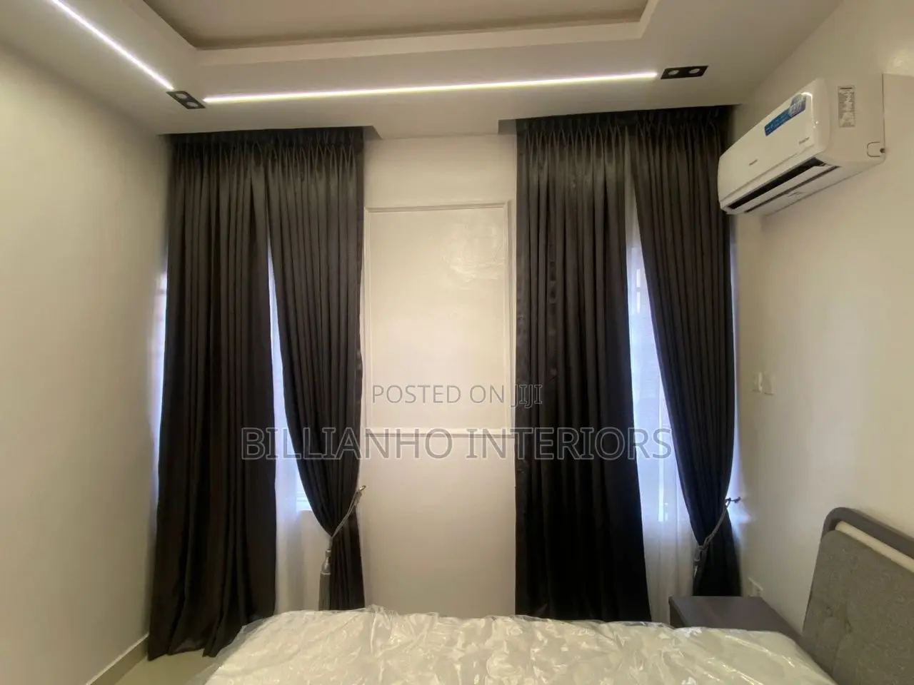 Dark Gray Turkish Curtain With 2 Pleat Design