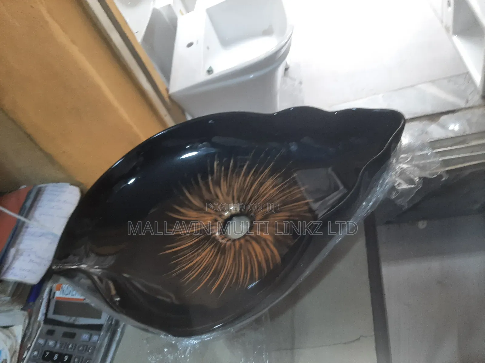 Egg Shape Black Wash Hand Basin