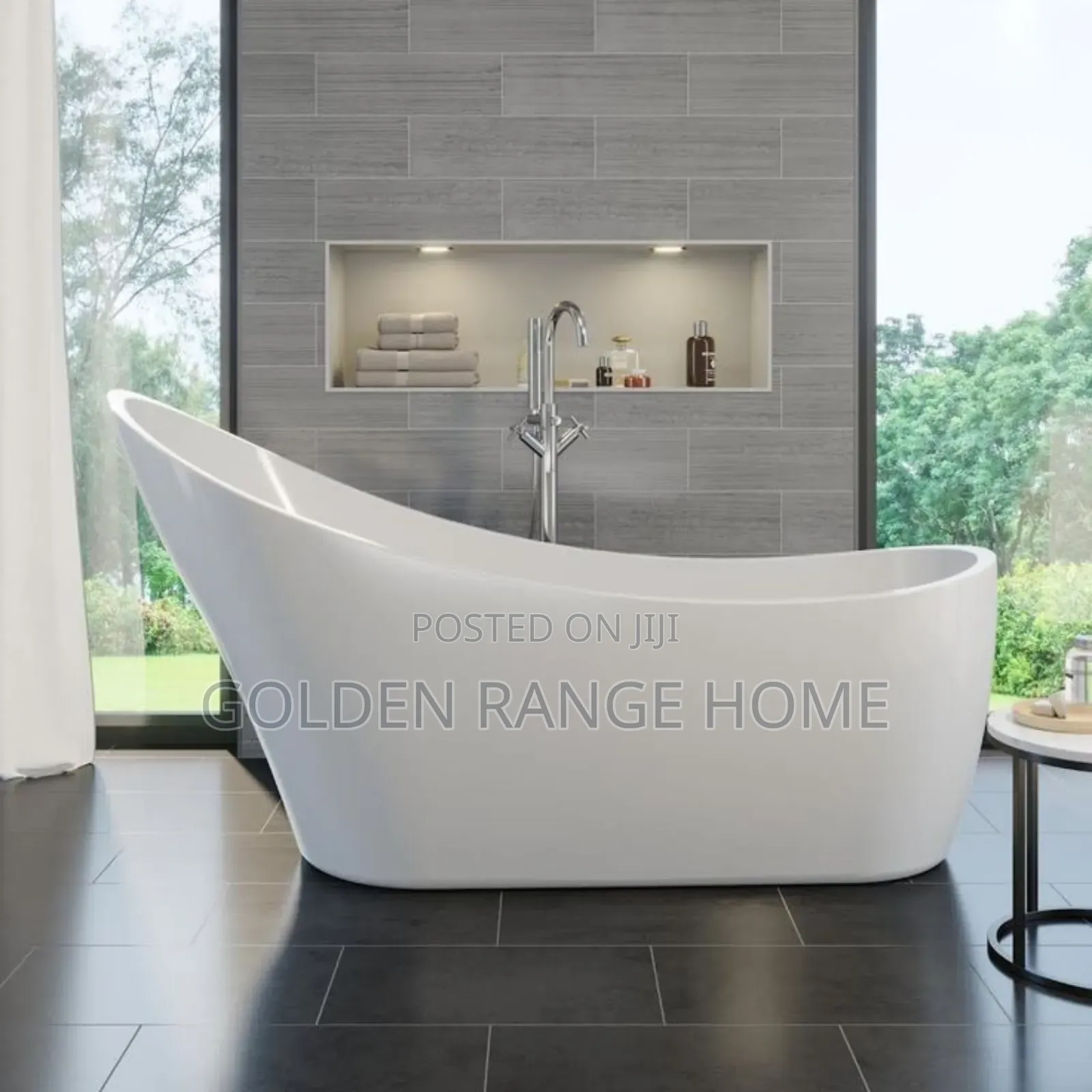 Curved Design Acrylic Bathtub