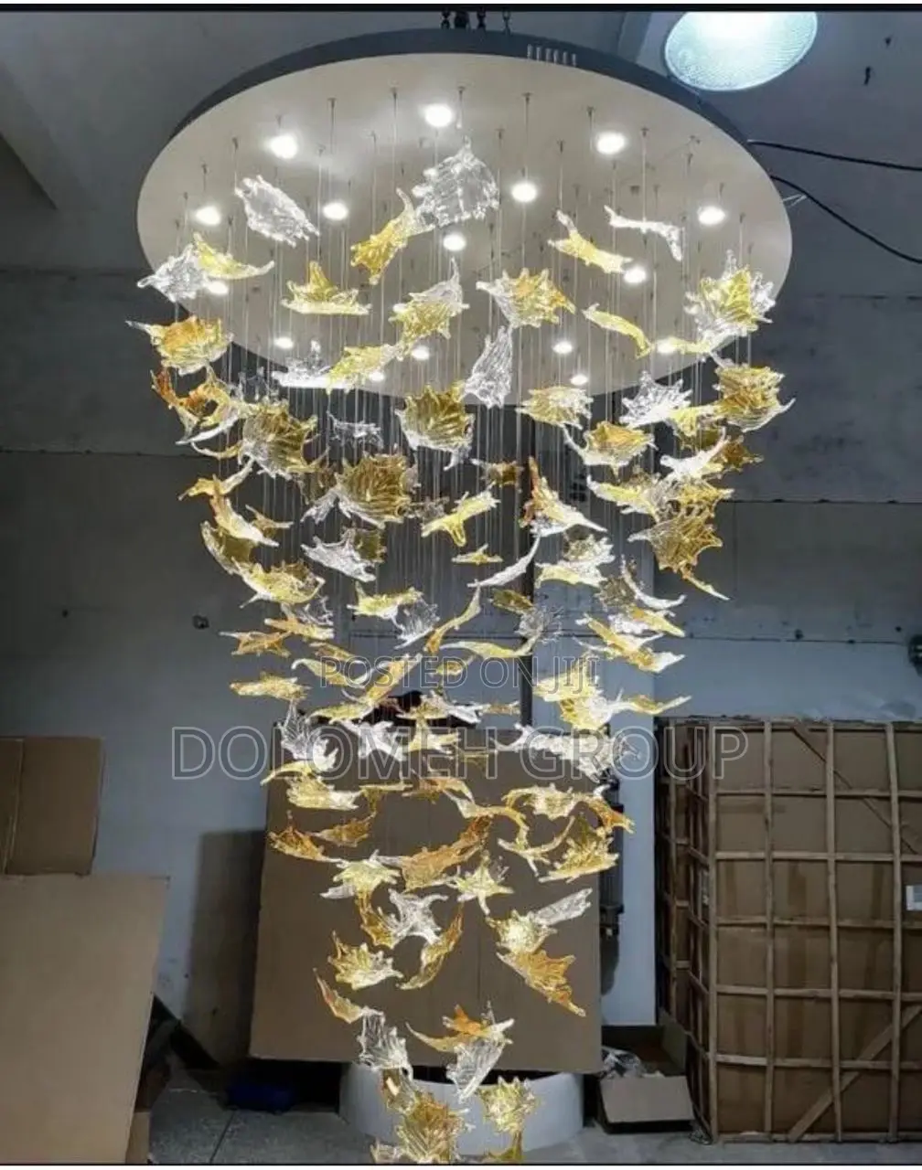 Round Flower Pebble Chandelier Big Size