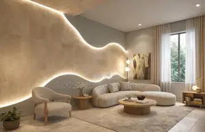 Led Backlit Curved Accent Wall.