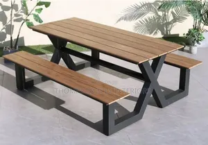Modern Outdoor Table and Bench Set