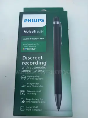 Philips Voice Tracer Audio Recorder Pen With Speech-to-Text Cloud Soft
