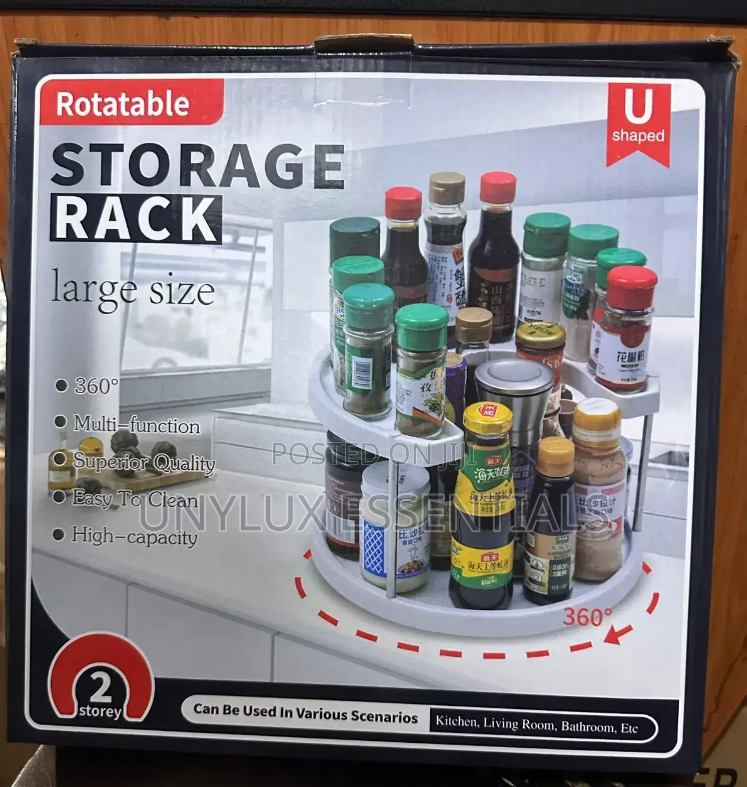 U-Shaped Rotatable Storage Rack