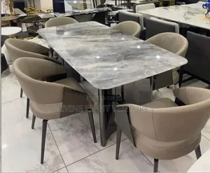 6 Seater Marble Dining Table and Chairs