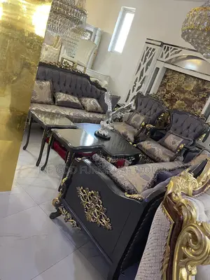 Complete Set of High Classic Turkish Royal Fabric Sofa Chair