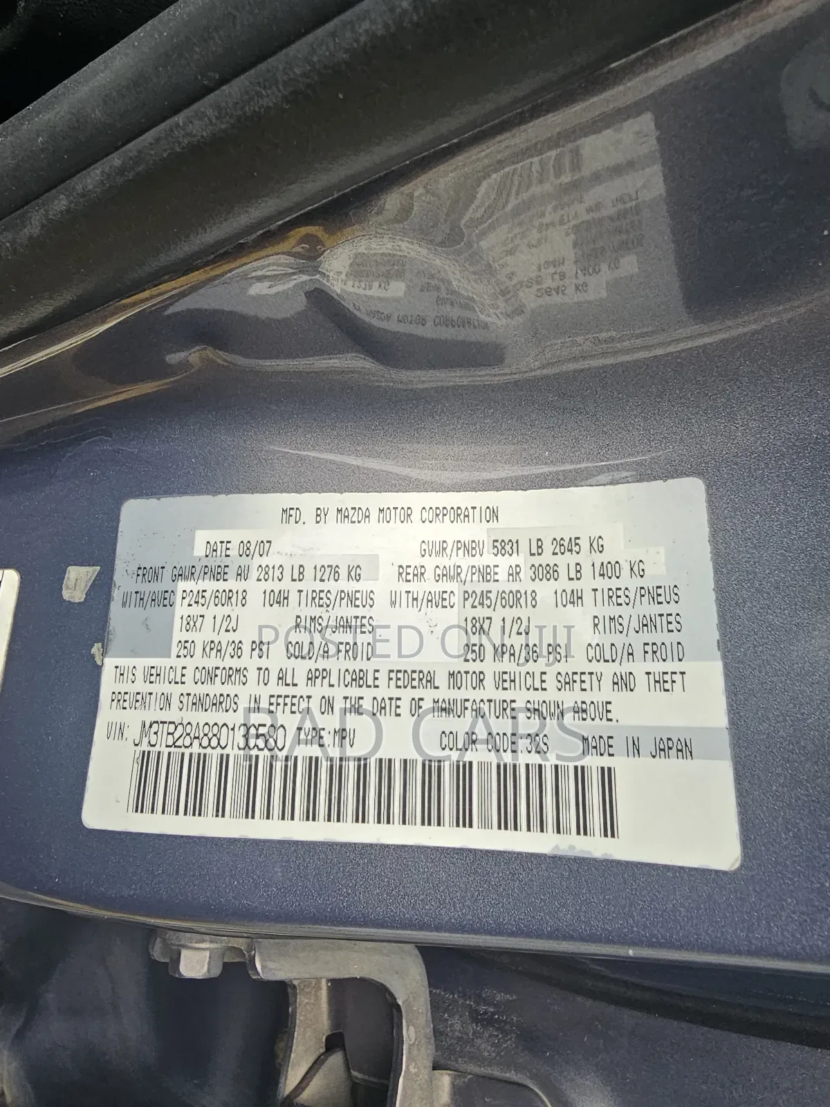 Mazda CX-9 Sport AWD 2008 Gray