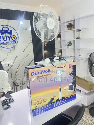 Duravolt 16''inch Rechargeable Standing Solar Fan