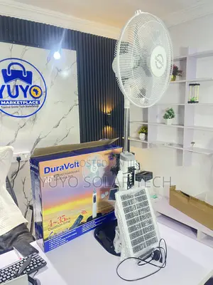 Duravolt 16''inch Rechargeable Standing Solar Fan