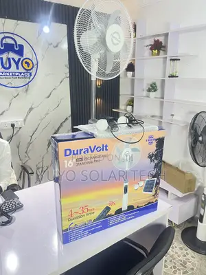 Duravolt 16inch 3in1 Rechargeable Standing Solar Fan