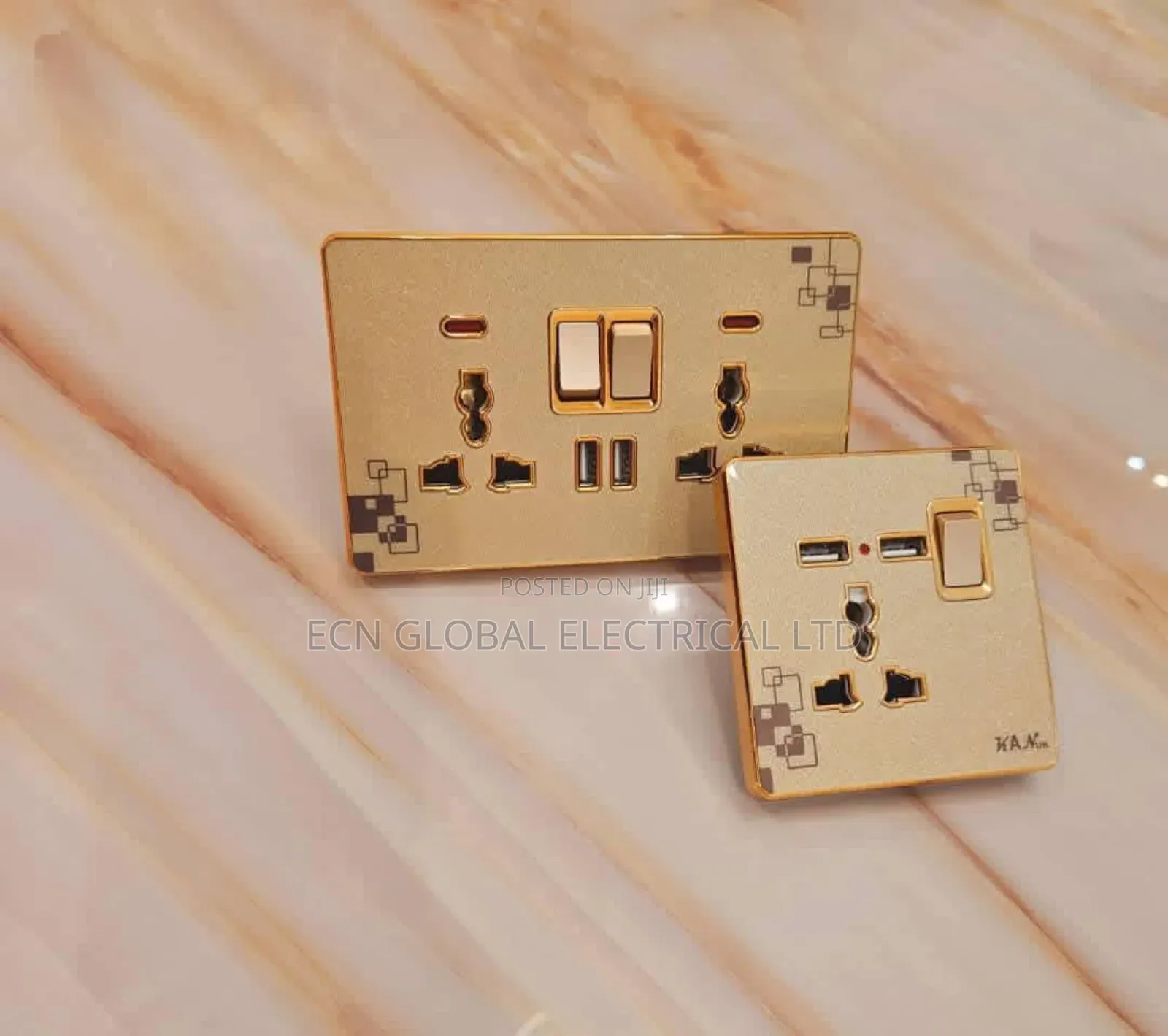 Luxury Gold Wall Socket Switch With Usb