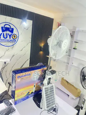 Duravolt 16''inch 3in1 Solar Rechargeable Standing Solar Fan