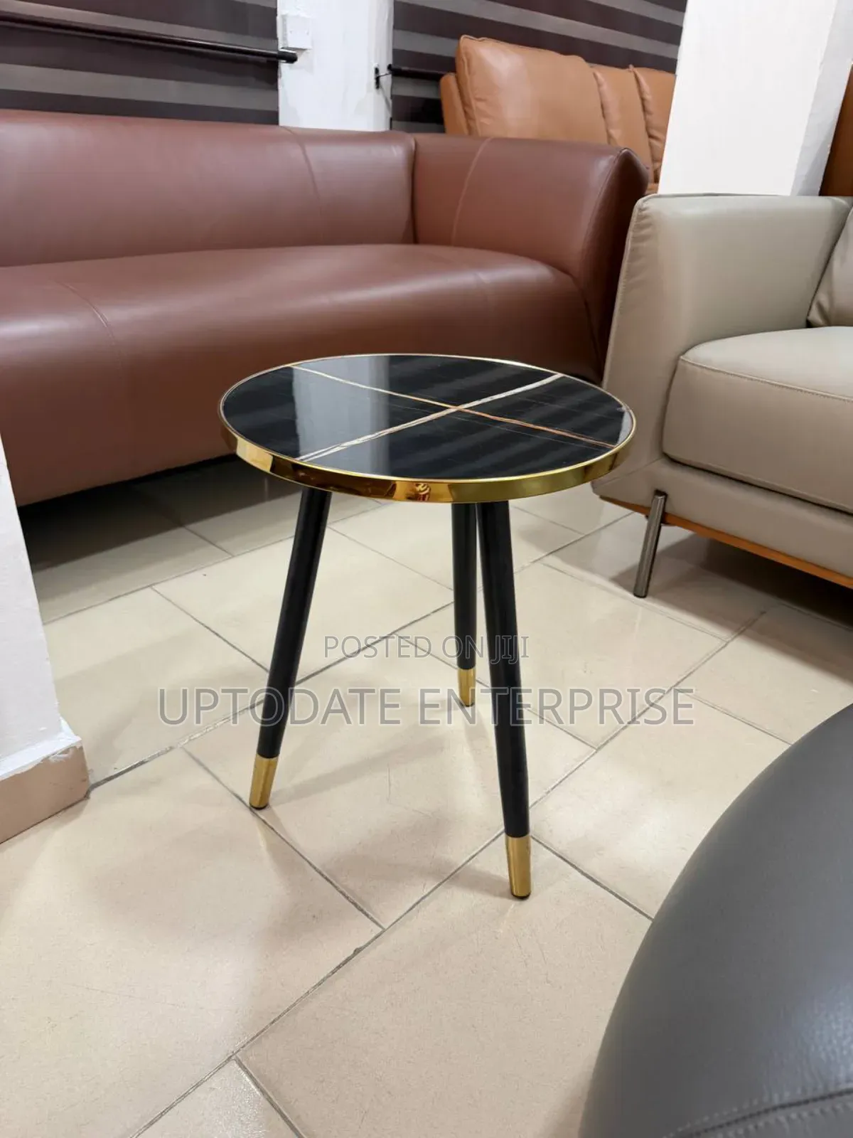 Marble Black Design Side Stool