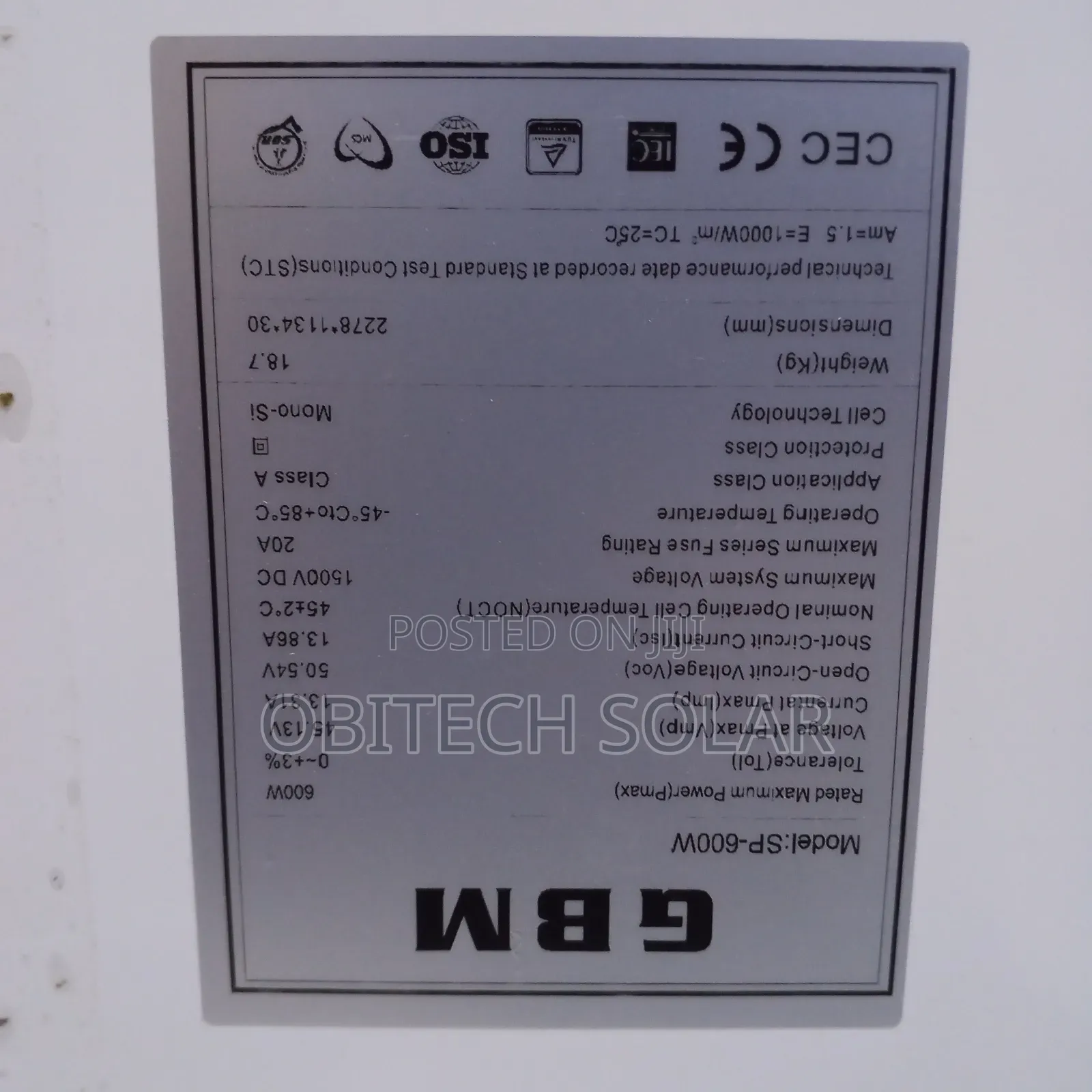 600watts GBM 144cells Solar Panel