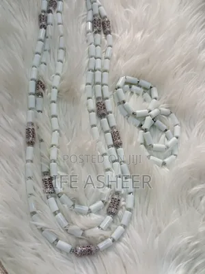 3 Layers Navel Length Men's Traditional Beads - White