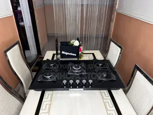 High Premium 5 Burner Inbuilt Glass Table Top Gas