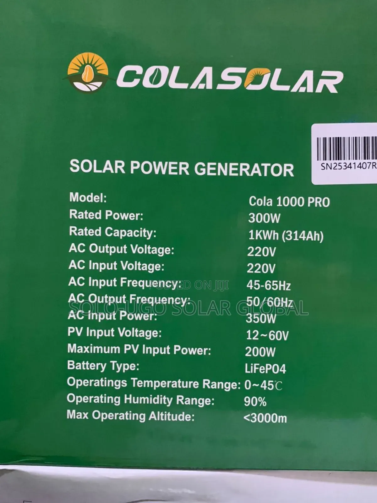 1000 Pro Colasolar Generator